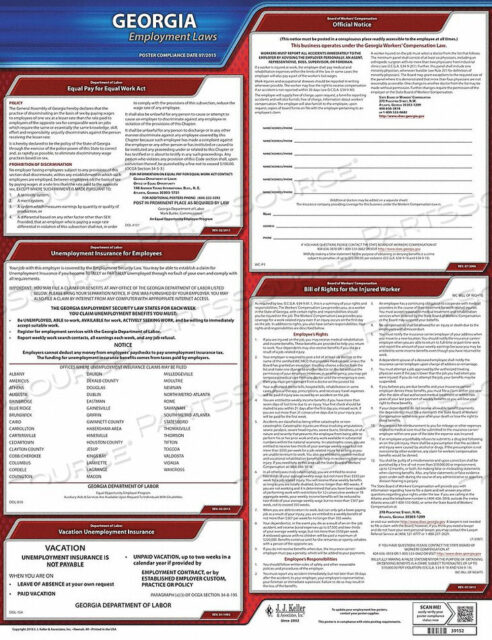 OEM#: 100-GALABOR LAW ПЛАКАТ STATE LABOR GA от J.J. Keller & Associates