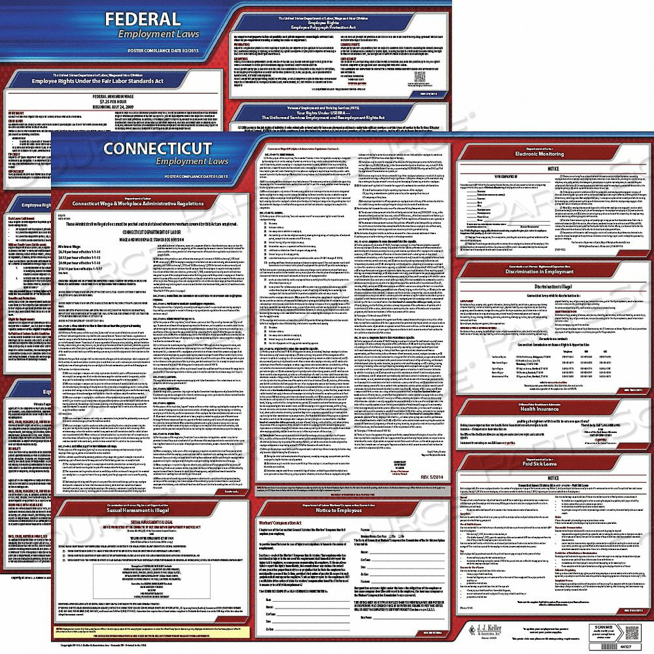 OEM#: 100-CT-1LABORLAW ПЛАКАТ FED/STA CT ENG 20INH 1YR от J.J. Keller & Associates
