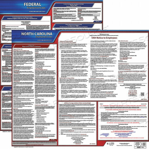 OEM#: 100-NC-1LABORLAW ПЛАКАТ FED/STA NC ENG 20INH 1YR от J.J. Keller & Associates