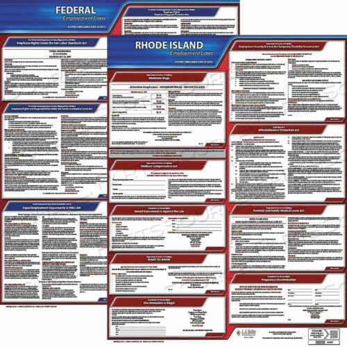 OEM#: 100-RI-1LABORLAW ПЛАКАТ FED/STA RI ENG 20INH 1YR от J.J. Keller & Associates