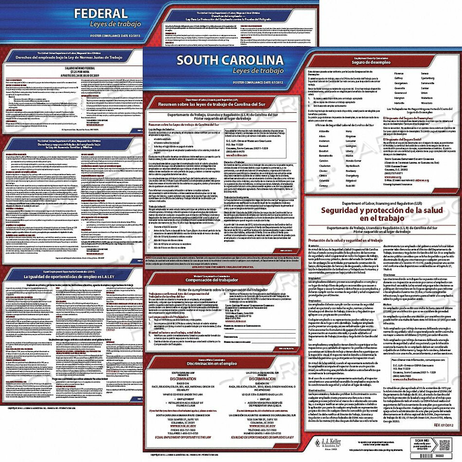 OEM#: 200-SC-3ПЛАКАТ ПО ТРУДОВОМУ ПРАВУ FED/STA SC SP 20INH 3YR от J.J. Keller & Associates