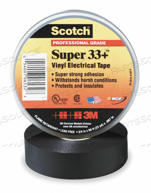 OEM#: 33+SUPER-3/4X76FTИЗОЛЯЦИОННАЯ ЛЕНТА 7 МИЛ 3/4 X 66 ФУТОВ. ЧЕРНАЯ от 3M Consumer