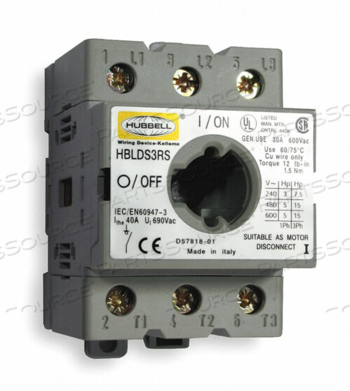OEM#: HBLDS3RSSWITCH, ЗАМЕНА ПОВОРОТНОГО РАЗЪЕДИНИТЕЛЯ, 3 ПОЛЮСА, 3 ПРОВОДА, 30A от Hubbell Incorporated, Wiring Device-Kellums