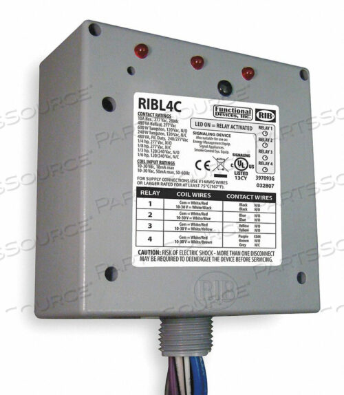 OEM#: RIBL4CRELAY 10-30VAC/DC 10A SPDT (3) SPST-NO от RIB