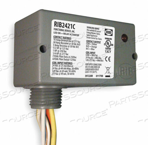 OEM#: RIB2421CRELAY 24VAC/DC 120-277VAC 10A SPDT от RIB