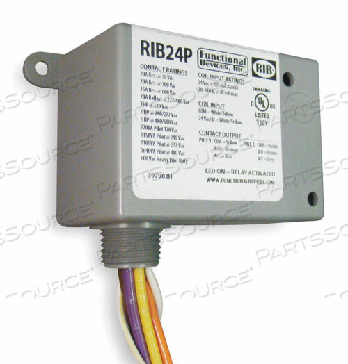 OEM#: RIB24P24VAC/DC 20A DPDT ВКЛЮЧЕННОЕ РЕЛЕ от RIB