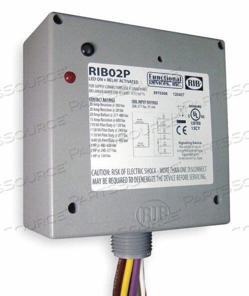 OEM#: RIB02PPREWIRED RELAY 208-277VAC 20A DPDT от RIB