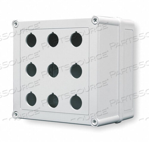 OEM#: VM775-PBM9PUSHBUTTON ENCLOSURE 22MM 9 HOLE PLASTIC by General Electric Company