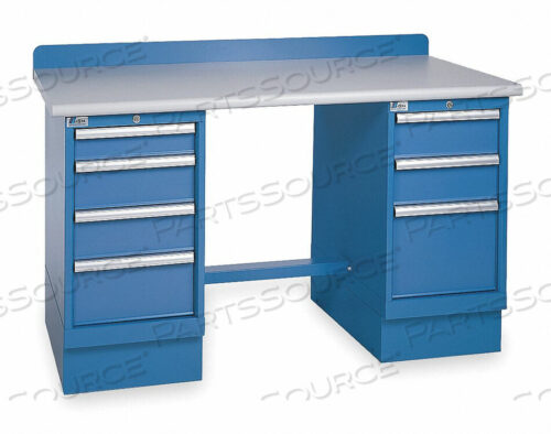 OEM#: XSTB43-72PT/BBTECHNICAL ВЕРСТАК С 3 И 4 ЯЩИКАМИ, СТОЛЕШНИКОМ ИЗ ПЛАСТИКОВОГО ЛАМИНАТА - СИНИЙ от Lista