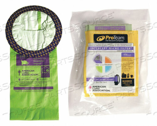 OEM#: 1004316 QT. INTERCEPT MICRO FILTER BAG, ОТКРЫТЫЙ ВОРОТНИК 10/УПАК от Proteam
