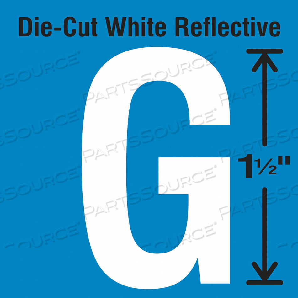 OEM#: DWR-1.5-G-5Вырубная светоотражающая этикетка с буквами G PK5 от Strance, Inc.
