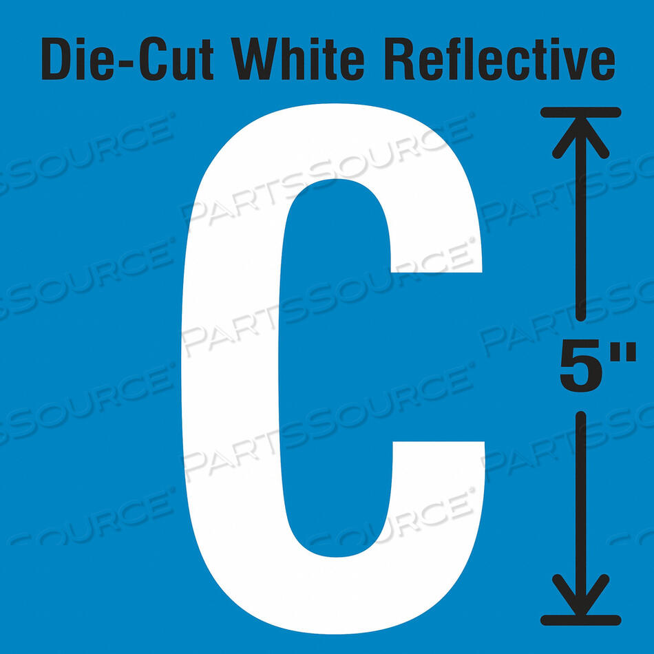 OEM#: DWR-5-C-5Вырубная светоотражающая этикетка с буквами C PK5 от Strance, Inc.