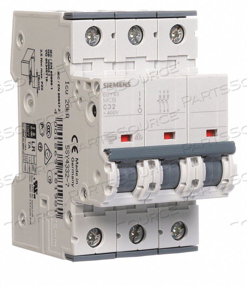 OEM#: 5SY43327IEC SUPP PROTECTOR 32A 400VAC 72VDC 3P от Siemens