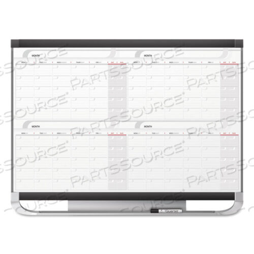OEM#: 4MCP23P2PRESTIGE 2 MAGNETIC TOTAL ERASE 4-MONTH CALENDAR, 36 X 24, GRAPHITE COLOR FRAME by Quartet