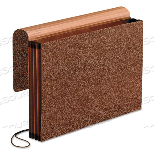 PREMIUM REINFORCED EXPANDING WALLET, 3.5 EXPANSION, 1 SECTION, ELASTIC CORD CLOSURE, LEGAL SIZE, RED FIBER