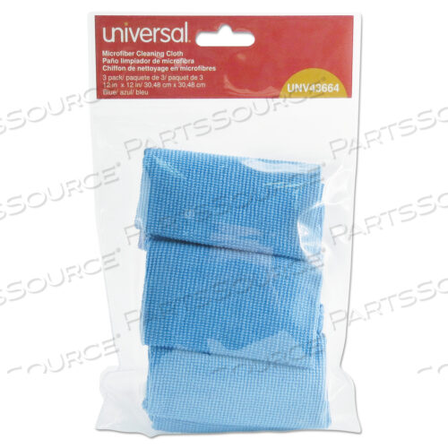 OEM#: UNV43664САЛФЕТКА ДЛЯ ЧИСТКИ ИЗ МИКРОФИБРЫ, 12 X 12, СИНИЙ, 3 ШТ./УПАКОВКА от Universal