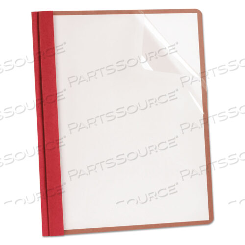 EARTHWISE BY OXFORD 100% ПЕРЕРАБОТАННЫЕ ПРОЗРАЧНЫЕ ОБЛОЖКИ ДЛЯ ОТЧЕТОВ, 3-ЗУБЧАТАЯ ЗАСТЕЖКА, ЕМКОСТЬ 0,5, 8,5 X 11, ПРОЗРАЧНЫЕ/КРАСНЫЕ, 25 ШТ./КОРОБКА