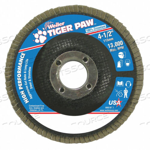 OEM#: 98826H7359 ABRASIVE FLAP DISC COARSE 4-1/2 IN. by Weiler
