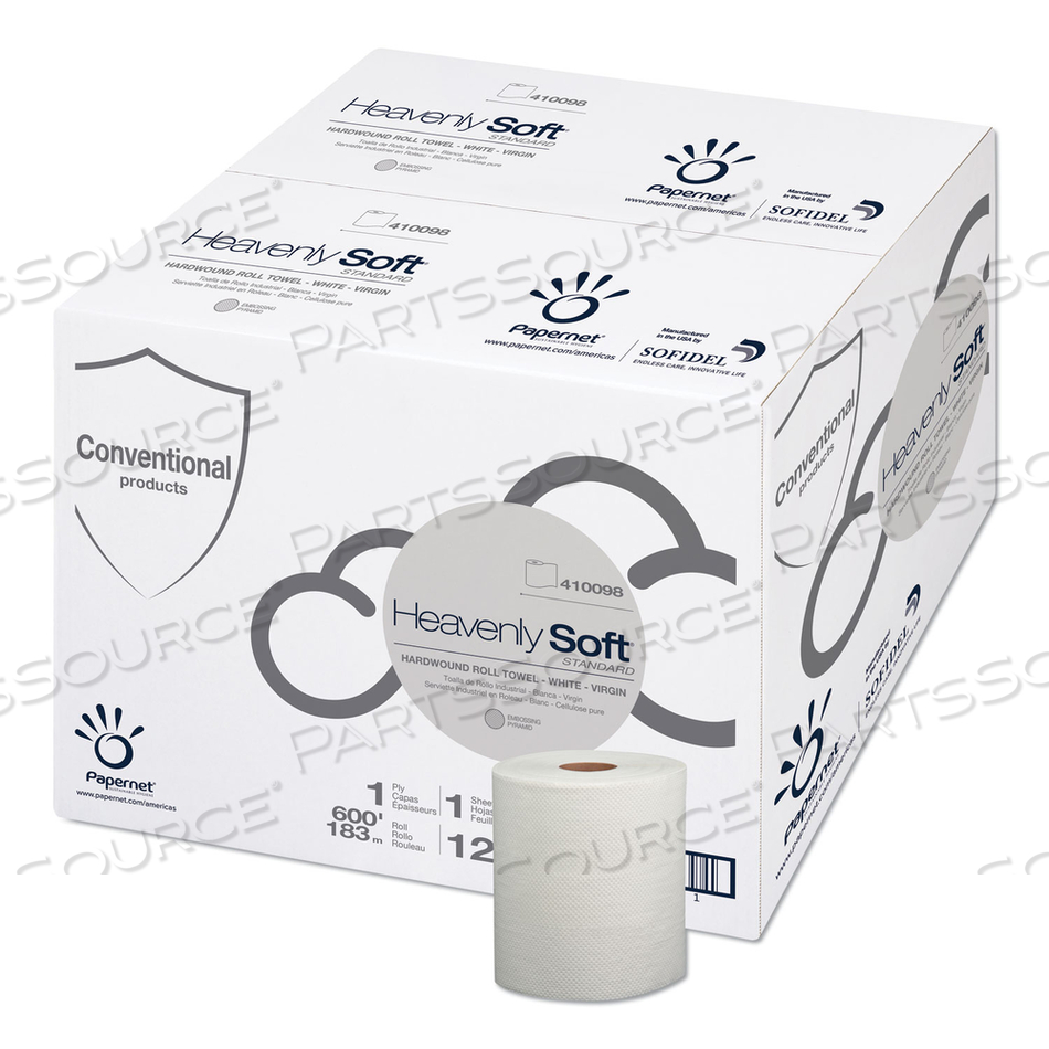 OEM#: 410098HEAVENLY SOFT HARDWOUND БУМАЖНОЕ ПОЛОТЕНЦЕ, СТАНДАРТНОЕ, 7,8 X 600 ФУТОВ, БЕЛОЕ, 12 РУЛОНОВ/КОРОБКА от Papernet