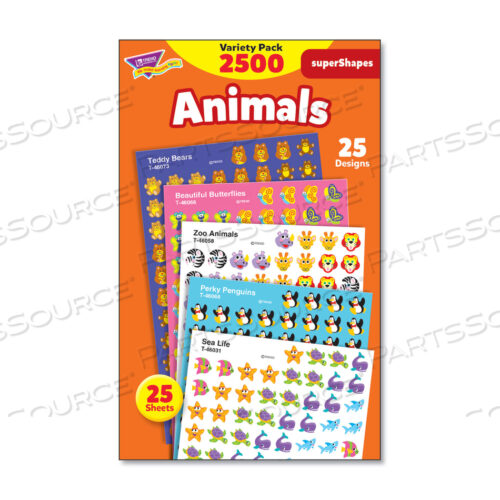OEM#: T46904НАБОРЫ НАКЛЕЕК SUPERSPOTS И SUPERSHAPES, ВЫХОДКИ ЖИВОТНЫХ, РАЗНЫЕ ЦВЕТА, 2500 НАКЛЕЕК по тренду