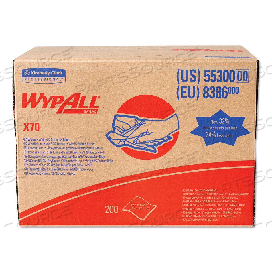 OEM#: 55300X70 СКАТЕРТИ, 12,5 X 16,8, БЕЛЫЕ 200/КОРОБКА от WypAll