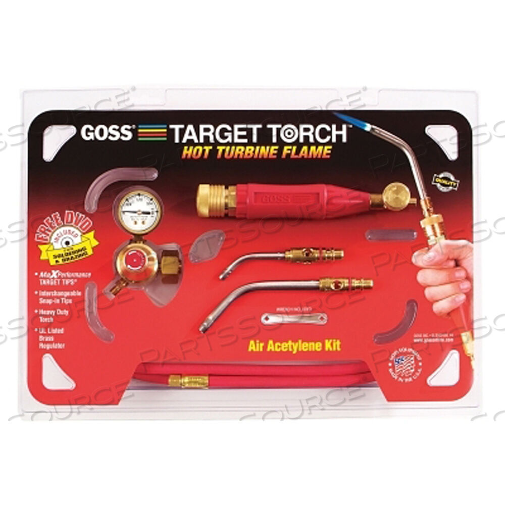 OEM#: KX3BTARGET TORCH ВОЗДУШНО-АЦЕТИЛЕНОВЫЙ НАБОР, 5/16 ДЮЙМА, 7/16 ДЮЙМА, B CYL REG FITTING от Goss Inc