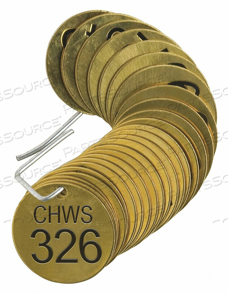 OEM#: 23589НОМЕРНОЙ БИРКИ ЛАТУНЬ CHWS 326-350 PK25 от Brady Americas
