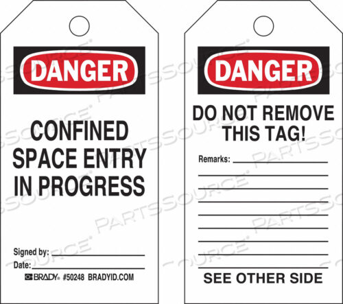 OEM#: 50282DANGER TAG SPACE CHECKED ECON POLY PK25 от Brady Americas