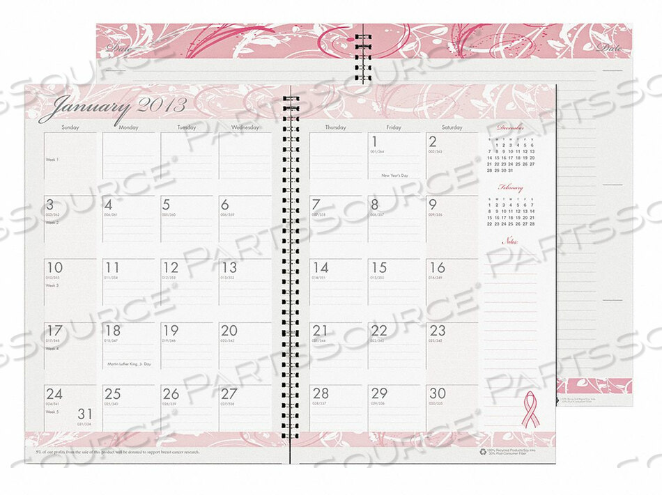 OEM#: HOD5226ЕЖЕМЕСЯЧНЫЙ ПЛАНИРОВЩИК/ЖУРНАЛ 7X10 В РОЗОВОМ ЦВЕТЕ от House Of Doolittle