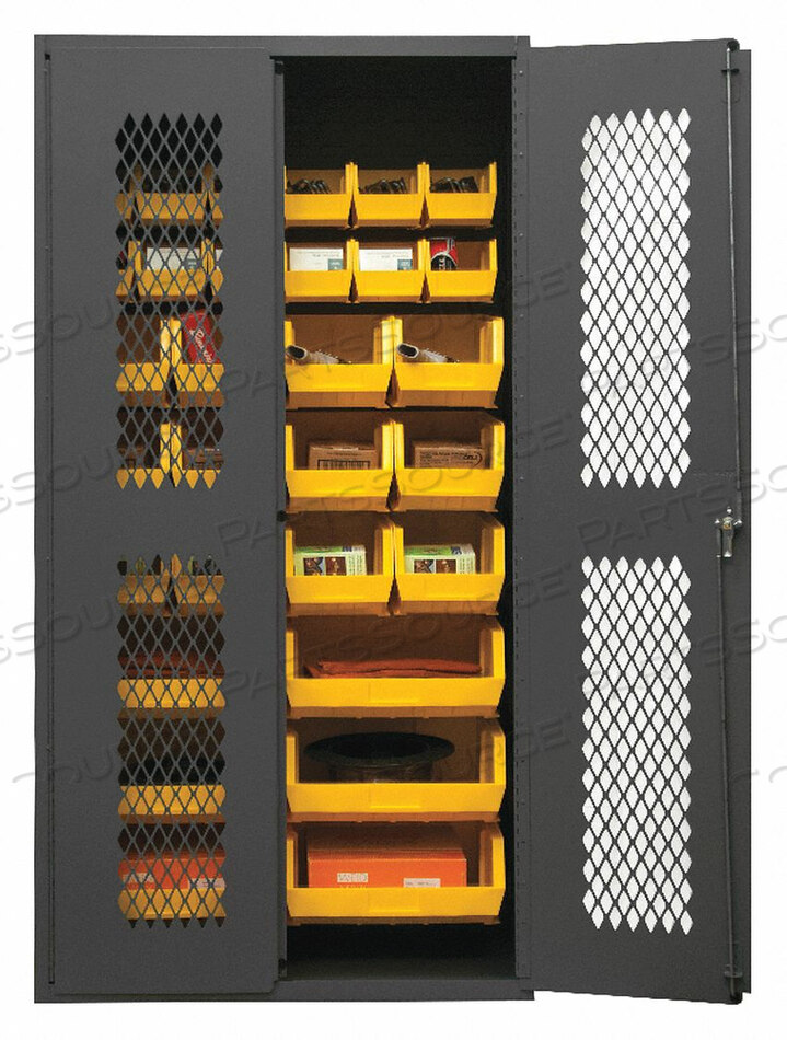 OEM#: EMDC-361872-30B-95ШКАФ ДЛЯ КОНТЕЙНЕРОВ С ДВЕРЦОЙ ИЗ РАСШИРЕННОГО МЕТАЛЛА - 30 ЖЕЛТЫХ КОНТЕЙНЕРОВ 36 Ш x 18 Г x 72 В от Durham Manufacturing Company