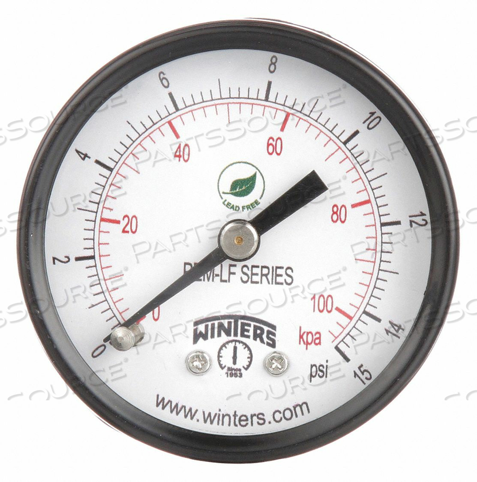OEM#: PEM1425LFJ1386 МАНОМЕТР ДАВЛЕНИЯ 2 ДЮЙМА ОТ 0 ДО 15 PSI от Winters Instruments