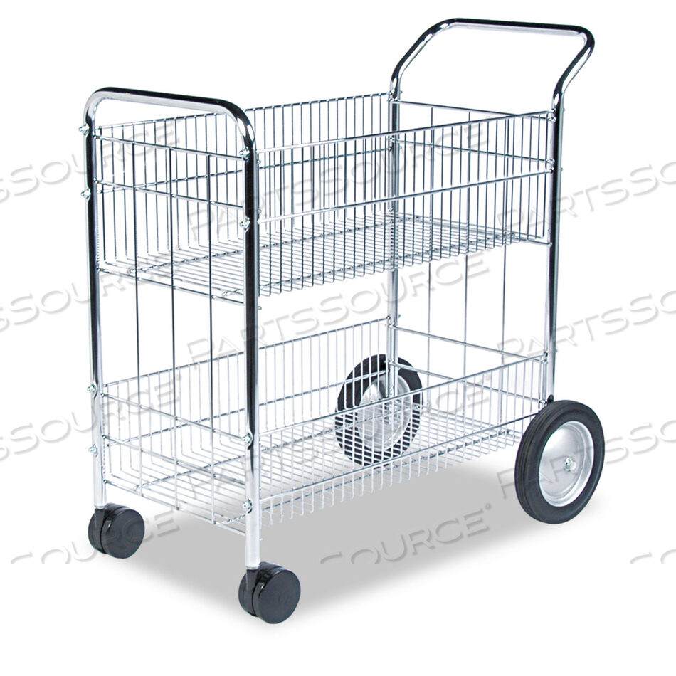 OEM#: 40912ТЕЛЕЖКА ПОЧТОВАЯ WIRE, МЕТАЛЛИЧЕСКАЯ, 2 ЯЩИКА, 21,5 X 37,5 X 39,5, ХРОМИРОВАННАЯ от Fellowes