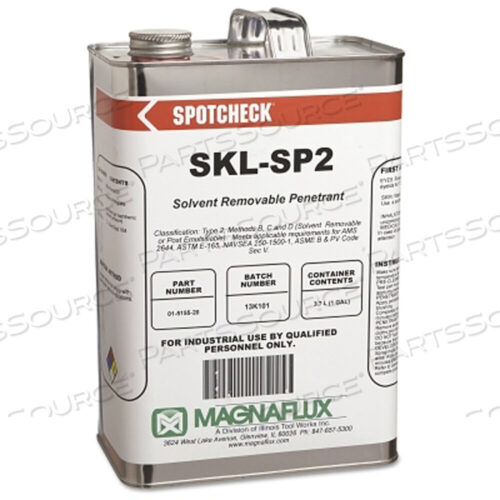 OEM#: 01515535SPOTCHECK SKL-SP2 РАСТВОРИТЕЛЬНЫЙ УДАЛЯЕМЫЙ ПЕНЕТРАНТ, 1 ГАЛЛОН, CAN от Magnaflux