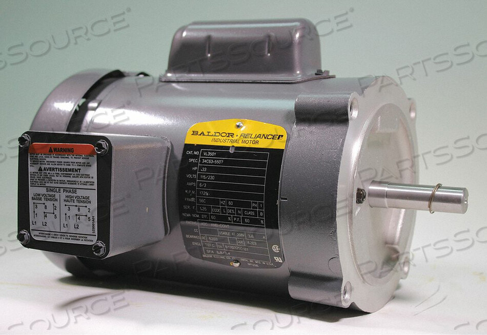 OEM#: VL3501MOTOR 1/3 HP 1725 RPM 115/230V 56C TEFC by BALDOR