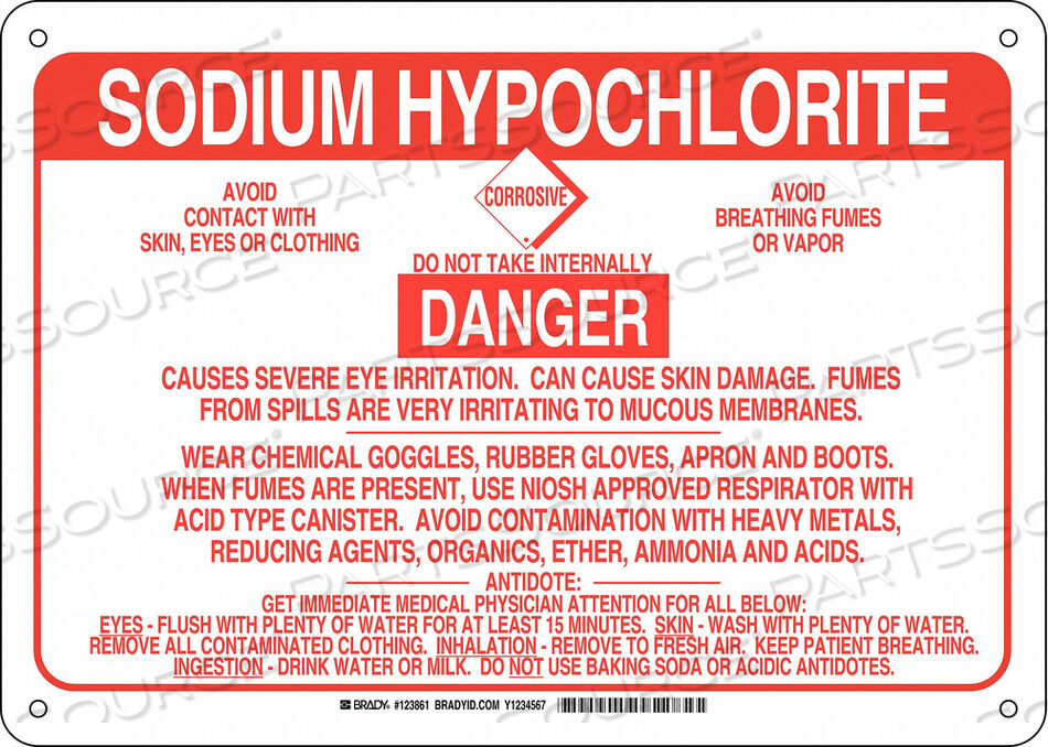 OEM#: 123861ЗНАК ХИМИЧЕСКОЙ ПРОДУКЦИИ ПЛАСТИКОВЫЙ 10 X 14 В КРАСНО-БЕЛОМ ОТ Brady Americas