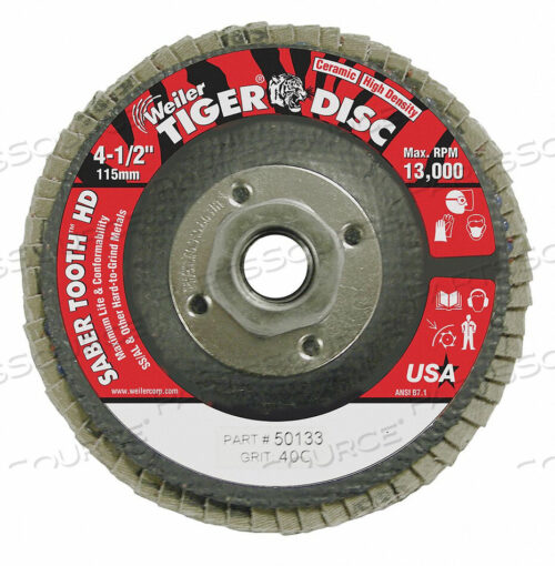 OEM#: 50133J1568 FLAP DISC CERAMIC ALUMINA 4-1/2 IN DIA. by Weiler