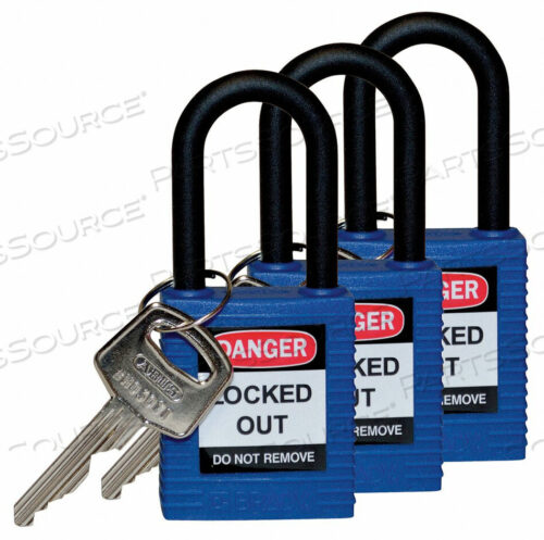 OEM#: 123334LOCKOUT PADLOCK KA BLUE 1-3/4 H PK3 от Brady Americas