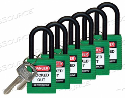 OEM#: 123344H1707 БЛОКИРОВОЧНЫЙ НАВЕСНОЙ ЗАМОК KA ЗЕЛЕНЫЙ 1-3/4 H PK6 от Brady Americas