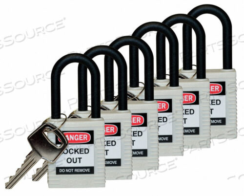 OEM#: 123350H1707 НАВЕСНОЙ ЗАМОК KA БЕЛЫЙ 1-3/4 H PK6 от Brady Americas