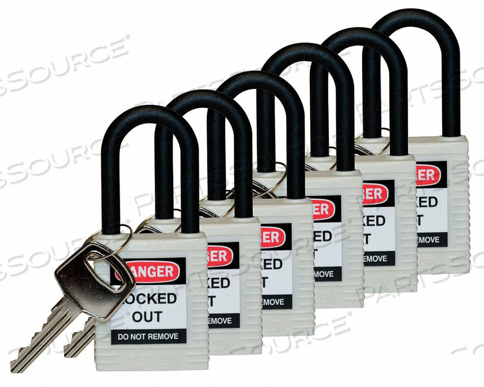 OEM#: 123350H1707 НАВЕСНОЙ ЗАМОК KA БЕЛЫЙ 1-3/4 H PK6 от Brady Americas