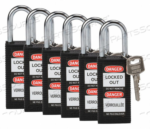 OEM#: 123428LOCKOUT PADLOCK KA BLACK 3 H PK6 от Brady Americas