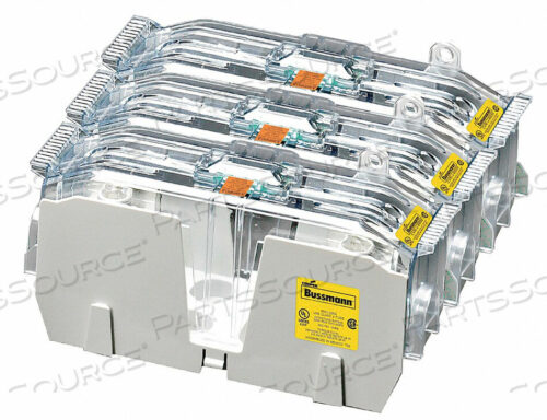 OEM#: JM60200-3CRFUSE BLOCK, CLASS J FUSE, 600VAC, 200 A, 3P, REINFORCED SPRING CLIP, THERMOPLASTIC, BOX LUG by Cooper Bussmann