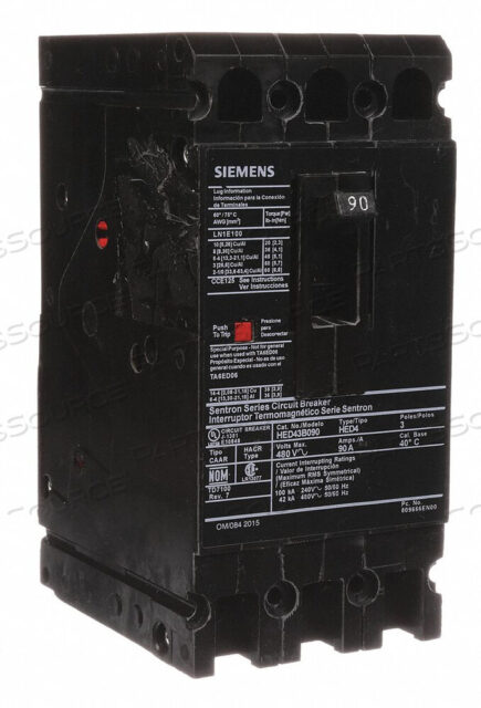 OEM#: HED43B090АВТОМАТИЧЕСКИЙ ВЫКЛЮЧАТЕЛЬ 90A 3P 480VAC HED4 от Siemens