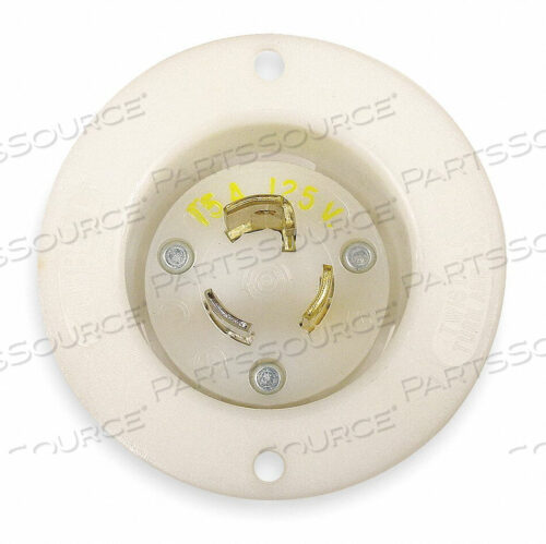 OEM#: HBL4716CINLET, LOCKING FLANGED, 15A, 125V, WHITE от Hubbell Incorporated, Wiring Device-Kellums