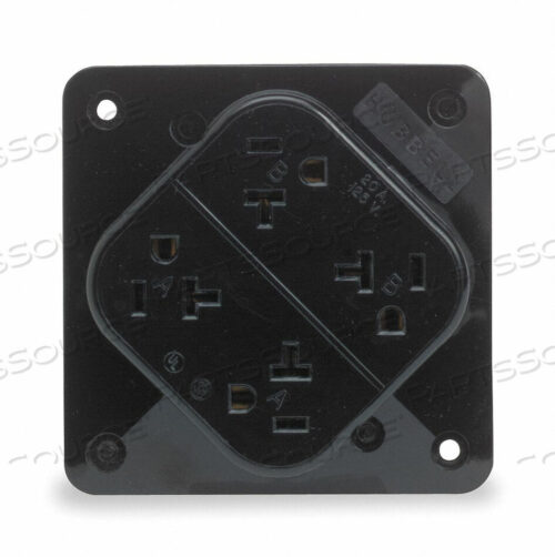 OEM#: HBL420BKRECEPTACLE QUAD 20A 5-20R 125V BLACK от Hubbell Incorporated, Wiring Device-Kellums