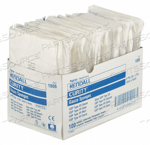 OEM#: KCGS019806ГУБКА СТЕРИЛЬНАЯ БЕЛАЯ МАРЛЕВАЯ PK100 от Kendall - Covidien