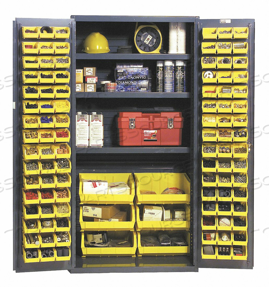 OEM#: 3501-BDLP-102-3S-95BIN CAB LOUVERED/SHELVING 72 H 36 W 24 D by Durham Manufacturing Company