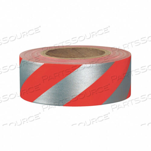 OEM#: SRREF-200FLAGGING TAPE RED/SILVR 300FT X 1-3/16IN by Presco