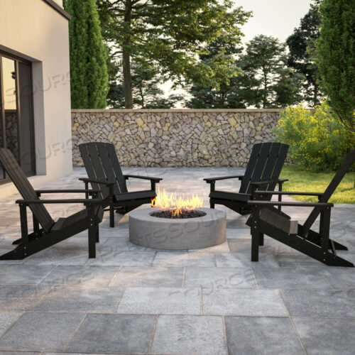 OEM#: 4-JJ-C14501-SLT-GG НАБОР ИЗ 4 ДЕРЕВЯННЫХ КРЕСЕЛ CHARLESTOWN ADIRONDACK ВСЕСЕЗОННОЙ ИЗ ПОЛИМЕРНОЙ СМОЛЫ В СЕРОМ ЦВЕТЕ от Flash Furniture