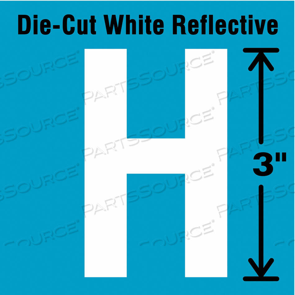 OEM#: DWR-3-H-5DIE-CUT REFL. LETTER LABEL H 3IN H PK5 от Strance, Inc.
